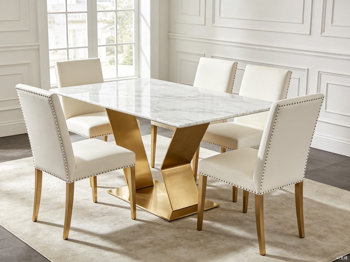 5-Piece Marble Dining Set